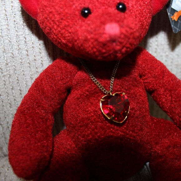 3/$55❤️1980s vintage Russ Bears Of The Month July Red Ruby Pendant Birthstone - Picture 3 of 8